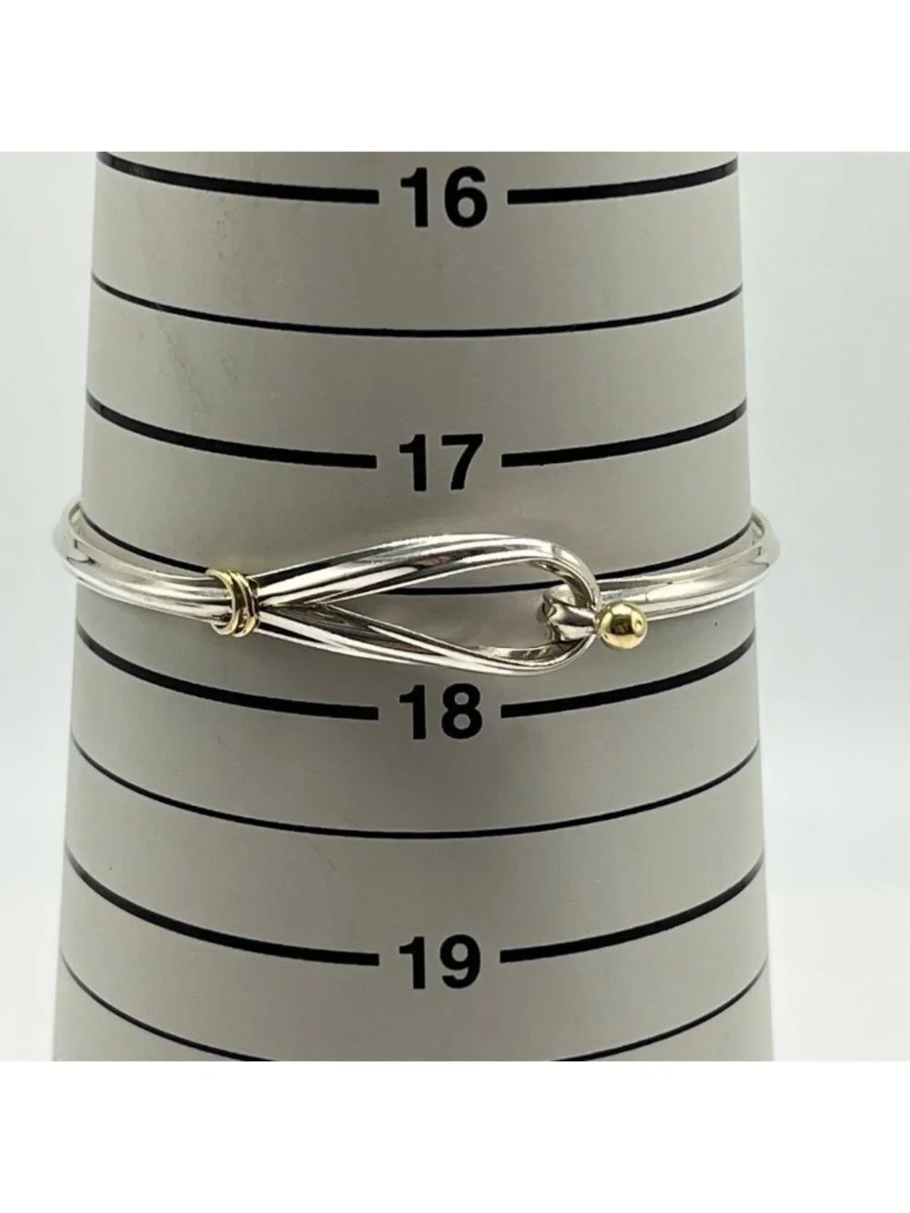 Tiffany & Co Hook and Eye Bangle Silver YG Vintage Bracelet